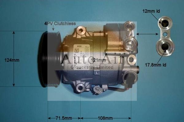 Auto Air Gloucester 14-1015 - Компресор, кондиціонер autocars.com.ua