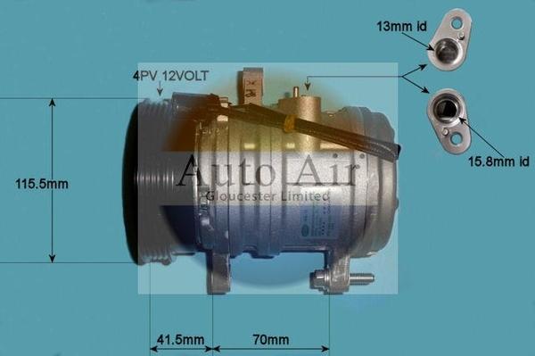 Auto Air Gloucester 14-1018 - Компресор, кондиціонер autocars.com.ua