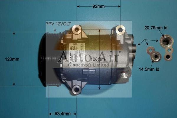 Auto Air Gloucester 14-1115 - Компресор, кондиціонер autocars.com.ua