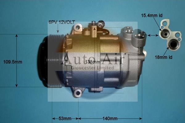 Auto Air Gloucester 14-1145P - Компресор, кондиціонер autocars.com.ua