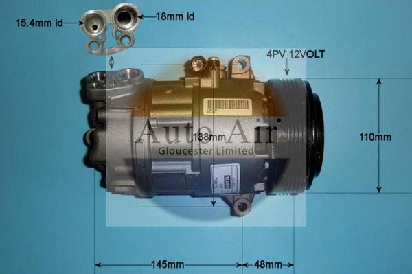 Auto Air Gloucester 14-1146R - Компресор, кондиціонер autocars.com.ua