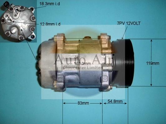 Auto Air Gloucester 14-1208 - Компресор, кондиціонер autocars.com.ua