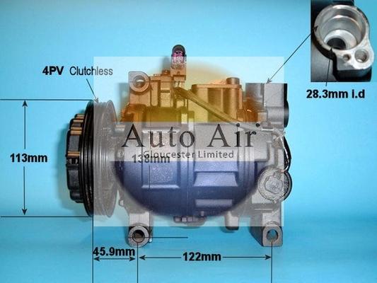 Auto Air Gloucester 14-1251R - Компресор, кондиціонер autocars.com.ua