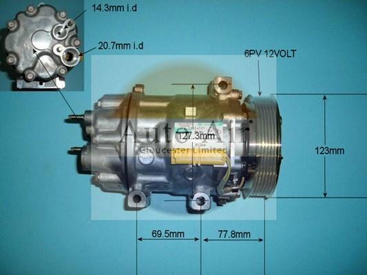 Auto Air Gloucester 14-1270 - Компресор, кондиціонер autocars.com.ua