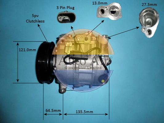 Auto Air Gloucester 14-1285P - Компресор, кондиціонер autocars.com.ua