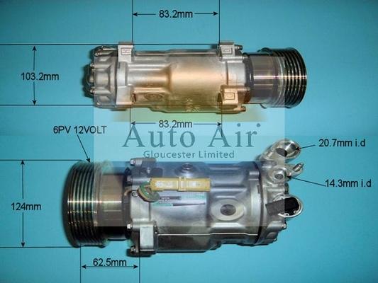 Auto Air Gloucester 14-1312 - Компресор, кондиціонер autocars.com.ua