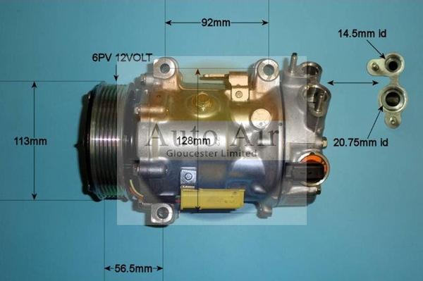 Auto Air Gloucester 14-1322 - Компресор, кондиціонер autocars.com.ua