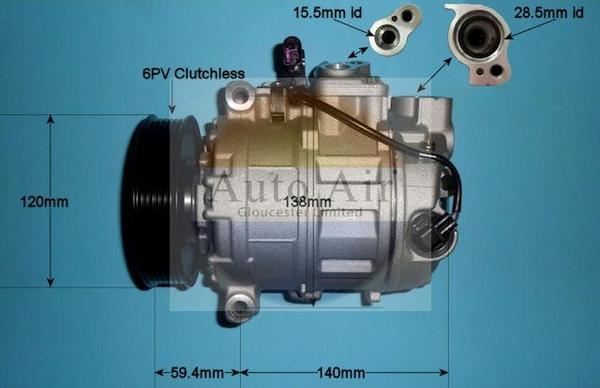 Auto Air Gloucester 14-1456P - Компресор, кондиціонер autocars.com.ua