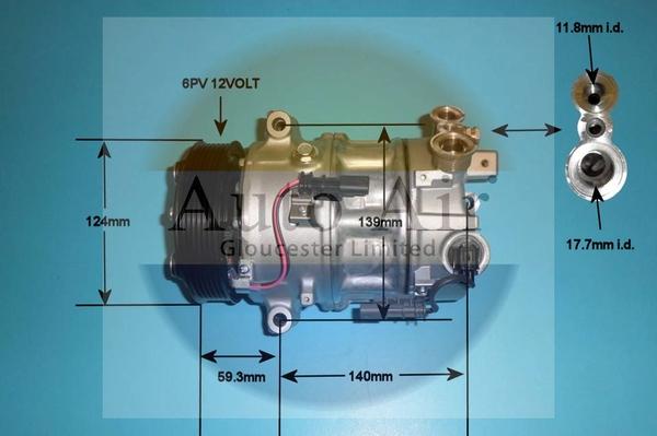 Auto Air Gloucester 14-1662 - Компресор, кондиціонер autocars.com.ua