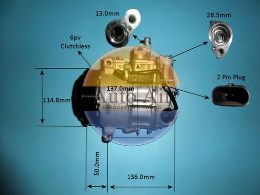 Auto Air Gloucester 14-1767P - Компресор, кондиціонер autocars.com.ua