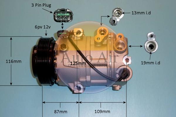 Auto Air Gloucester 14-1768P - Компресор, кондиціонер autocars.com.ua