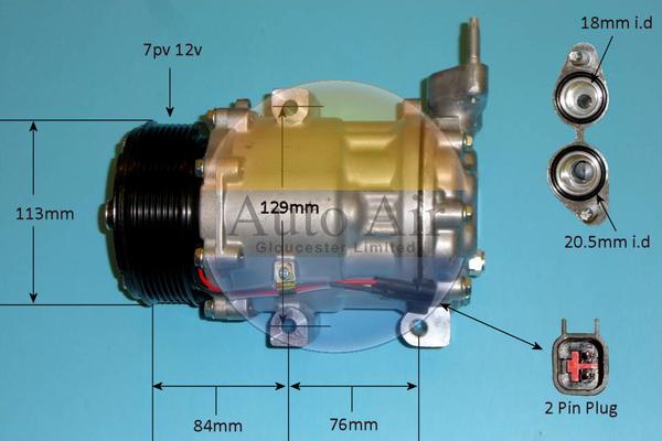 Auto Air Gloucester 14-1834P - Компресор, кондиціонер autocars.com.ua