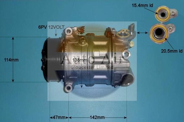 Auto Air Gloucester 14-2067 - Компресор, кондиціонер autocars.com.ua