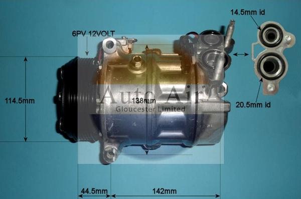 Auto Air Gloucester 14-2083P - Компресор, кондиціонер autocars.com.ua
