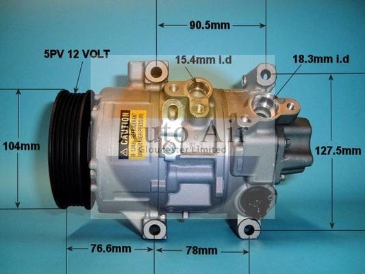 Auto Air Gloucester 14-4325R - Компресор, кондиціонер autocars.com.ua