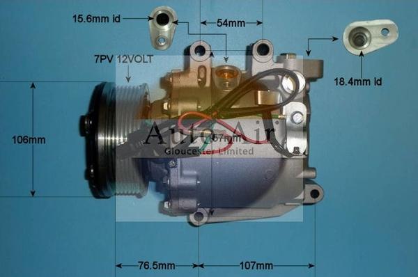 Auto Air Gloucester 14-4992P - Компресор, кондиціонер autocars.com.ua