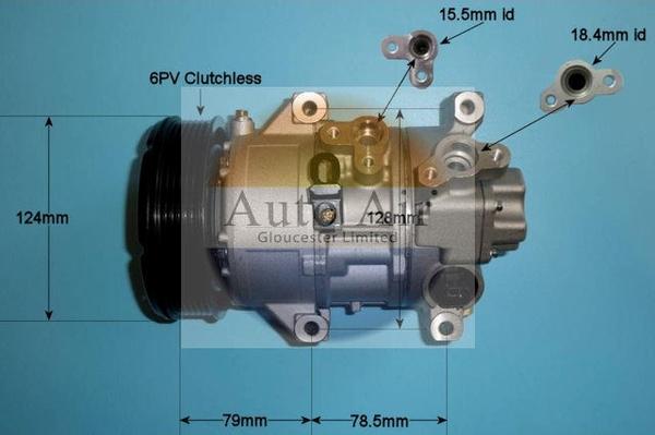 Auto Air Gloucester 14-5343P - Компресор, кондиціонер autocars.com.ua