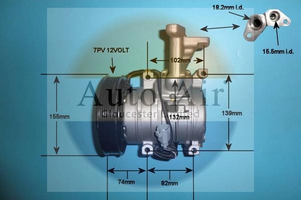 Auto Air Gloucester 14-5344R - Компресор, кондиціонер autocars.com.ua