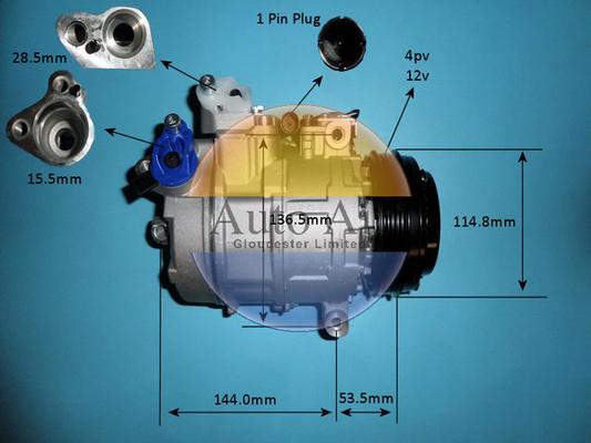 Auto Air Gloucester 14-6468P - Компресор, кондиціонер autocars.com.ua