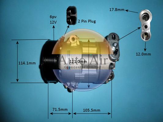 Auto Air Gloucester 14-7134P - Компресор, кондиціонер autocars.com.ua