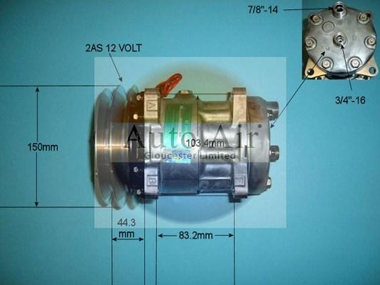 Auto Air Gloucester 14-8091 - Компресор, кондиціонер autocars.com.ua