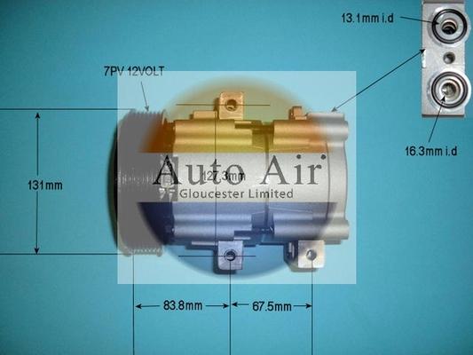 Auto Air Gloucester 14-8146P - Компресор, кондиціонер autocars.com.ua