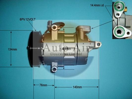 Auto Air Gloucester 14-8147P - Компрессор кондиционера autodnr.net