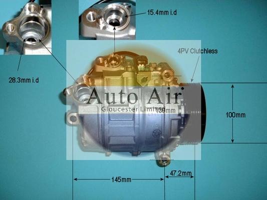 Auto Air Gloucester 14-9643 - Компресор, кондиціонер autocars.com.ua