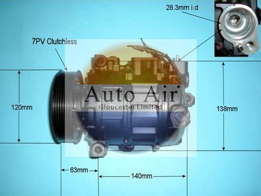 Auto Air Gloucester 14-9649R - Компресор, кондиціонер autocars.com.ua