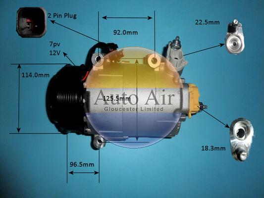 Auto Air Gloucester 14-9680P - Компресор, кондиціонер autocars.com.ua