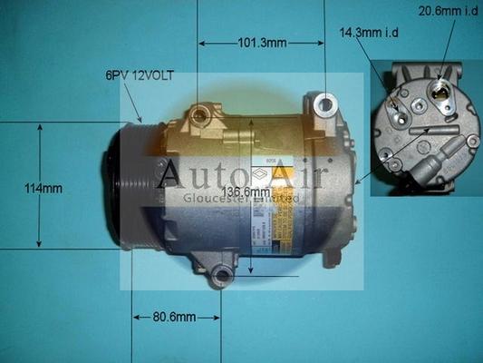 Auto Air Gloucester 14-9720 - Компресор, кондиціонер autocars.com.ua