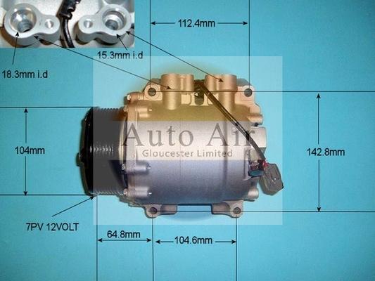 Auto Air Gloucester 14-9724P - Компресор, кондиціонер autocars.com.ua