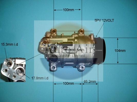 Auto Air Gloucester 14-9728R - Компресор, кондиціонер autocars.com.ua