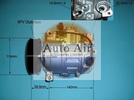 Auto Air Gloucester 14-9729 - Компресор, кондиціонер autocars.com.ua