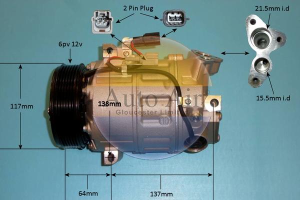 Auto Air Gloucester 14-9732P - Компресор, кондиціонер autocars.com.ua