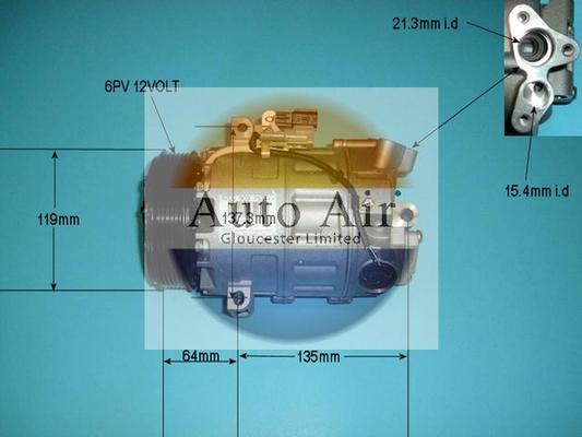 Auto Air Gloucester 14-9732 - Компресор, кондиціонер autocars.com.ua