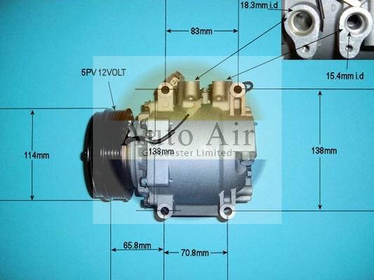 Auto Air Gloucester 14-9747P - Компресор, кондиціонер autocars.com.ua