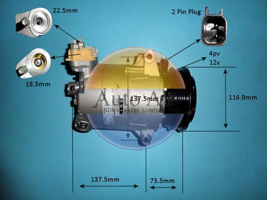 Auto Air Gloucester 14-9788 - Компресор, кондиціонер autocars.com.ua