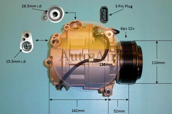 Auto Air Gloucester 14-9792P - Компресор, кондиціонер autocars.com.ua