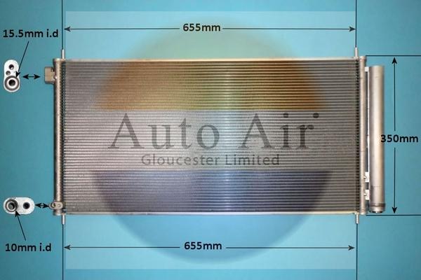 Auto Air Gloucester 16-0052 - Конденсатор, кондиціонер autocars.com.ua