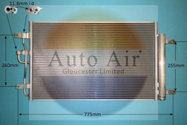 Auto Air Gloucester 160054 - Конденсатор, кондиціонер autocars.com.ua