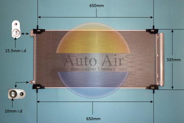 Auto Air Gloucester 160080 - Конденсатор, кондиціонер autocars.com.ua