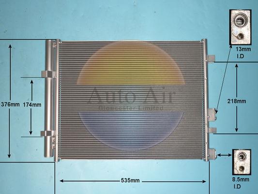 Auto Air Gloucester 16-0106 - Конденсатор, кондиціонер autocars.com.ua