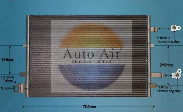 Auto Air Gloucester 16-1049 - Конденсатор, кондиціонер autocars.com.ua