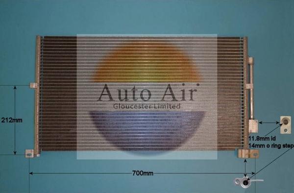 Auto Air Gloucester 16-1131 - Конденсатор, кондиціонер autocars.com.ua