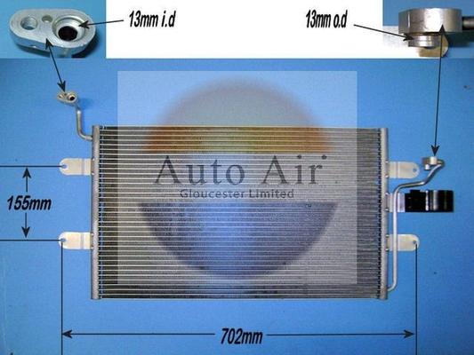 Auto Air Gloucester 16-1302 - Конденсатор, кондиціонер autocars.com.ua