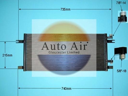 Auto Air Gloucester 16-1352 - Конденсатор, кондиціонер autocars.com.ua