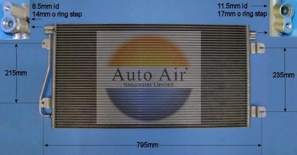 Auto Air Gloucester 16-1370 - Конденсатор, кондиціонер autocars.com.ua
