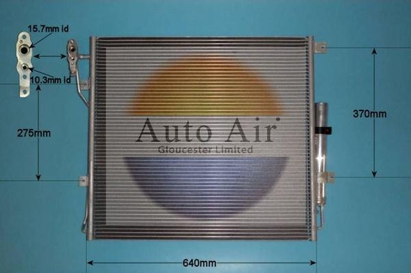 Auto Air Gloucester 16-1401 - Конденсатор, кондиціонер autocars.com.ua
