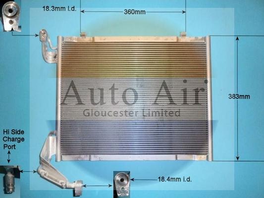 Auto Air Gloucester 16-1411 - Конденсатор, кондиціонер autocars.com.ua